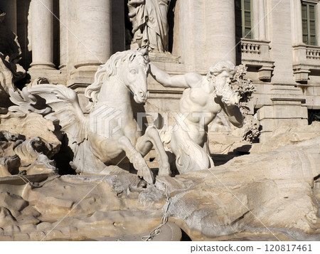 trevi fountain under restoration 120817461