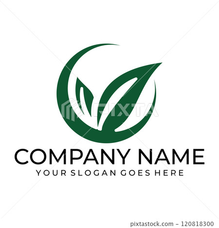 leaf vector illustration design icon logo 120818300