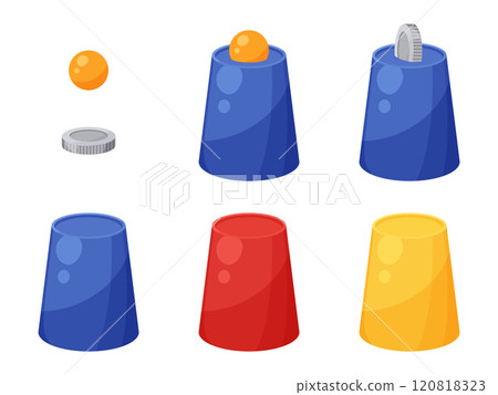 Magic cup illustration material set 120818323