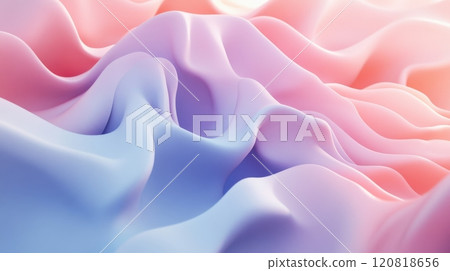 3D Abstract Waves In A Soft Pastel Color 3D Abstract Waves In A Soft Pastel Color 120818656