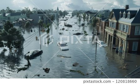 A Coastal City Submerged Under Several Feet A Coastal City Submerged Under Several Feet 120818660