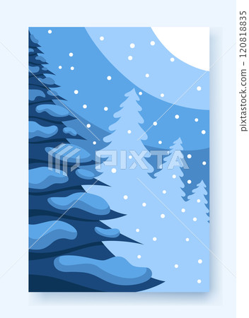 Winter background for social media. Abstract winter banner with falling snowflakes. Vector design of winter season elements for greeting card or post advertising template 120818835