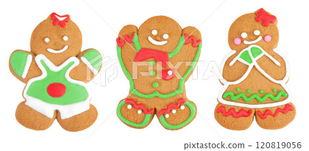 christmas gingerbread cookie isolated on white background christmas gingerbread cookie isolated on white background 120819056