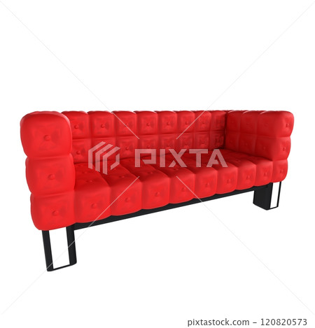 Modern red tufted sofa designed for contemporary living spaces 120820573