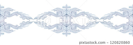 Seamless ribbon pattern, beautiful lace vignettes. Decorative border for template in vintage style. Baroque motifs for fabrics and textiles, wallpaper, packaging, frames, ribbons, any creative idea. Seamless ribbon pattern, beautiful lace vignettes. Decorative border for template in vintage style. Baroque motifs for fabrics and textiles, wallpaper, packaging, frames, ribbons, any creative idea. 120820860