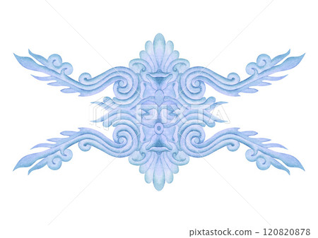 Blue weaving, beautiful delicate lace vignettes. Decorative border for template in vintage style for fabrics and textiles, wallpaper, packaging, frames, ribbons, scrapbooking, any creative idea. 120820878