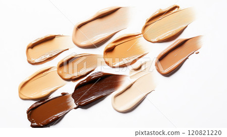 Studio shot of foundation swatches for makeup artistry and beauty design 120821220