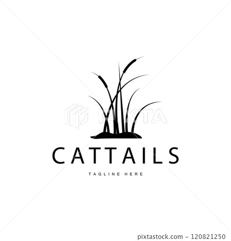Cattail Logo Design Vector Simple Illustration Symbol Template 120821250