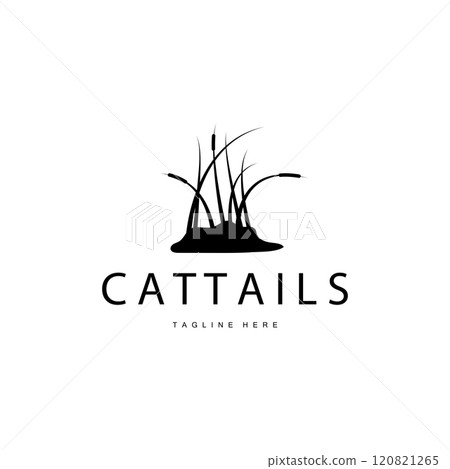 Cattail Logo Design Vector Simple Illustration Symbol Template 120821265