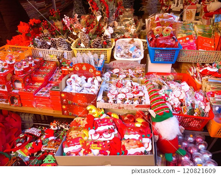 colourful christmas decoration on the market colourful christmas decoration on the market 120821609