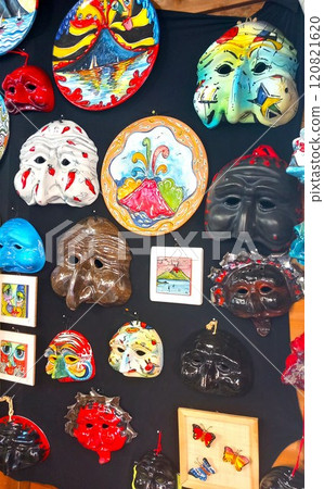 Italian Souvenir Masks. Traditional Art of Naples 120821620