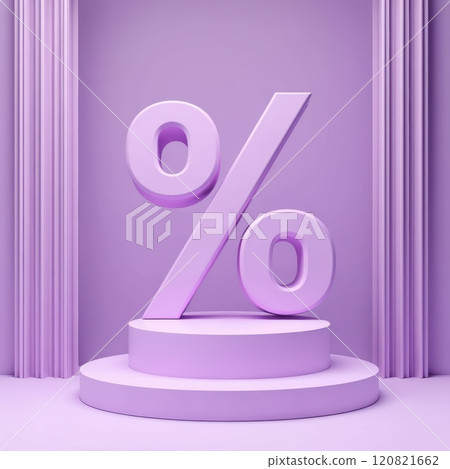 AI-generated item. Violet podium sale sign  120821662