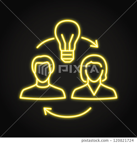 Share idea neon line icon Share idea neon line icon 120821724