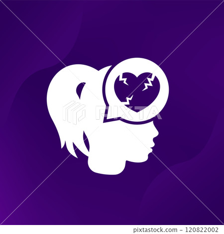 girl with broken heart icon, heartbreak vector girl with broken heart icon, heartbreak vector 120822002