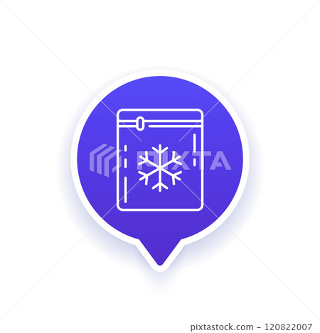 small frozen bag line icon, ice pack vector 120822007