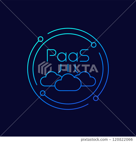 Paas, Platform as a Service icon in linear design Paas, Platform as a Service icon in linear design 120822066