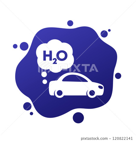 clean emissions of hydrogen car vector icon clean emissions of hydrogen car vector icon 120822141
