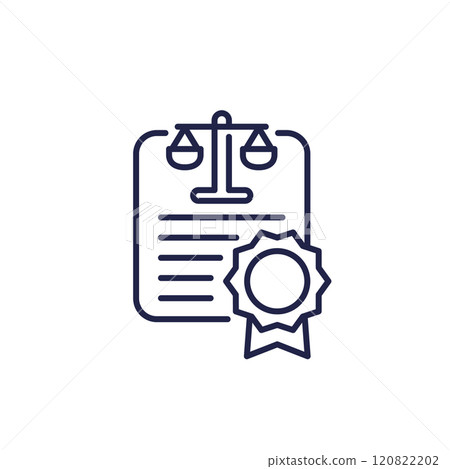 Legal document, contract line icon Legal document, contract line icon 120822202