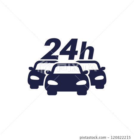car fleet 24 hours icon on white 120822215