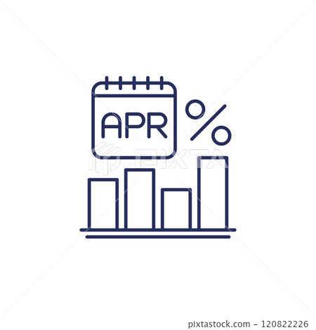 APR icon, Annual percentage rate line vector 120822226