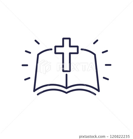 Bible line icon, holy prayer book Bible line icon, holy prayer book 120822235