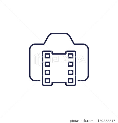 film camera line icon on white film camera line icon on white 120822247