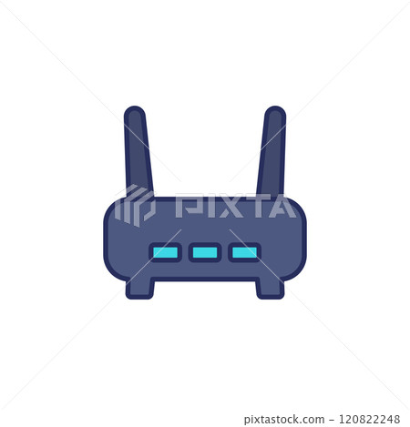 wi-fi router, modem icon with outline wi-fi router, modem icon with outline 120822248