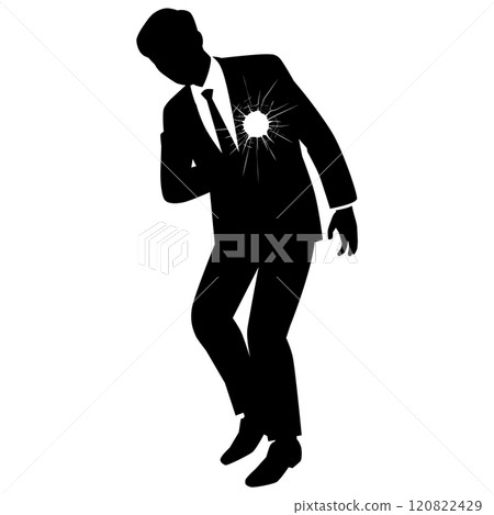 A male businessman shot through his chest 120822429