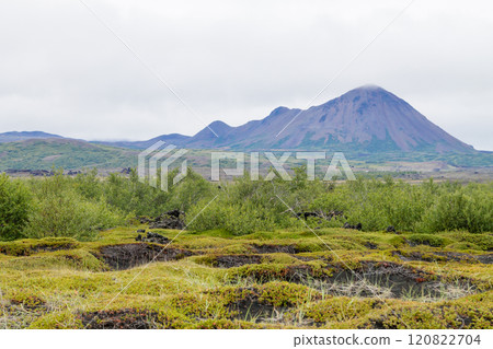 Iceland landscape near Hverfell volcano, Iceland landmark Iceland landscape near Hverfell volcano, Iceland landmark 120822704