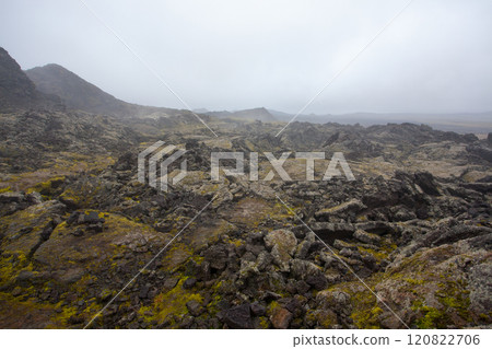 Krafla lava fields, Leirhnjukur area, Iceland landscape Krafla lava fields, Leirhnjukur area, Iceland landscape 120822706