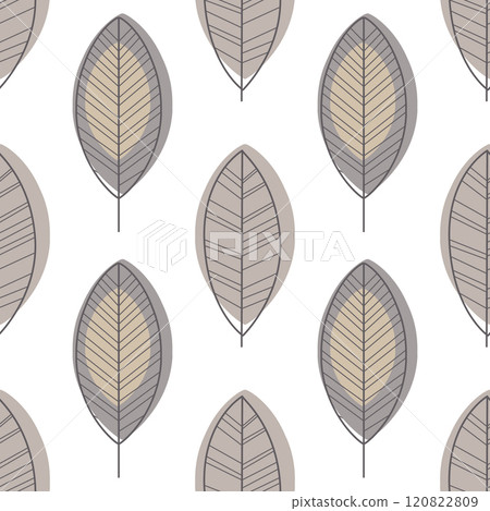 Leaves Seamless Pattern, Design Element Can Be Used for Fabric, Wallpaper, Packaging Vector Illustration 120822809