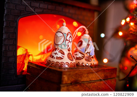 Beautiful festive decorations on the Christmas tree. New Year 2025 120822909