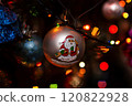 Beautiful festive decorations on the Christmas tree. New Year 2025 120822928