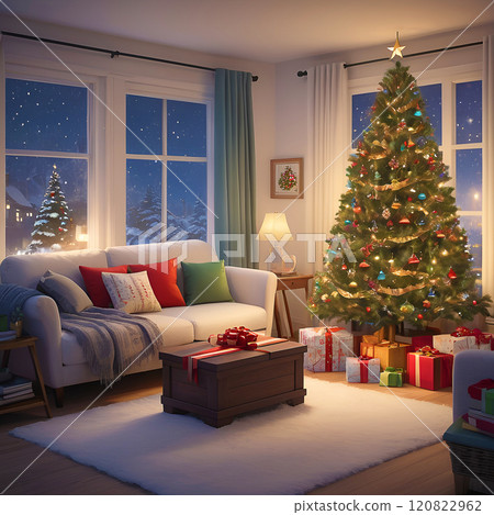 Decorated room on Christmas Eve Decorated room on Christmas Eve 120822962