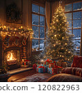 Decorated room on Christmas Eve 120822963
