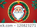 Christmas logo with Santa Claus in the center 120823271
