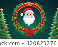 Christmas logo with Santa Claus in the center 120823276