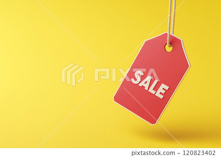 Yellow sale tag 120823402