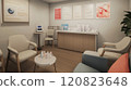 Diabetes care room featuring a consultation desk, glucose meter, and educational posters about diabetes management. The space includes a table for blood sugar testing demonstrations 120823648