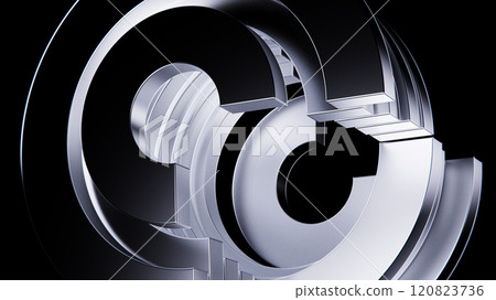 Abstract reactor core sliced metal rings 120823736