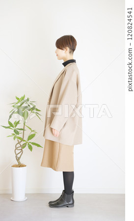 Fashion coordination of women's fall and winter clothes, whole body (portrait) 120824541