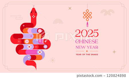 Chinese new year 2025 year of the Snake. Red Snake illustrations, vertical design, cards, banners 120824898