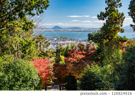 從滋賀縣大津坂本日吉東照宮參道眺望琵琶湖 120824916