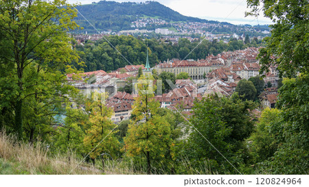 View of the old town of Bern from the Rose Garden, Bern, Switzerland 120824964