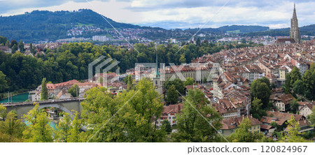 View of the old town of Bern from the Rose Garden, Bern, Switzerland 120824967