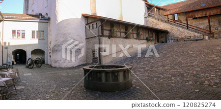 Scenery of the old town of Thun, Lake Thun, Interlaken, Switzerland 120825274