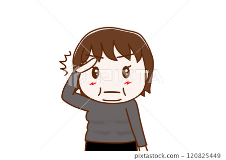 (Front view of upper body) A fat woman salutes with a serious face, straightens her posture, and understands (Front view of upper body) A fat woman salutes with a serious face, straightens her posture, and understands 120825449
