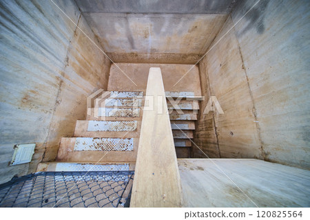 Industrial Concrete Staircase Urban Decay Overhead View 120825564