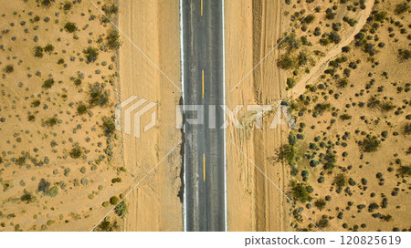 Aerial Desert Highway Over Nevada Boulder City Dry Lake Bed Aerial Desert Highway Over Nevada Boulder City Dry Lake Bed 120825619