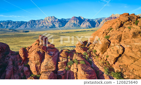 Aerial of Red Rock Canyon at Golden Hour in Nevada Aerial of Red Rock Canyon at Golden Hour in Nevada 120825640